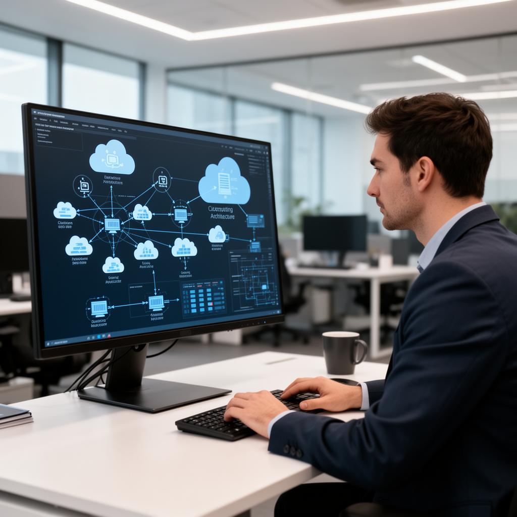 Engineer designing cloud and network infrastructure