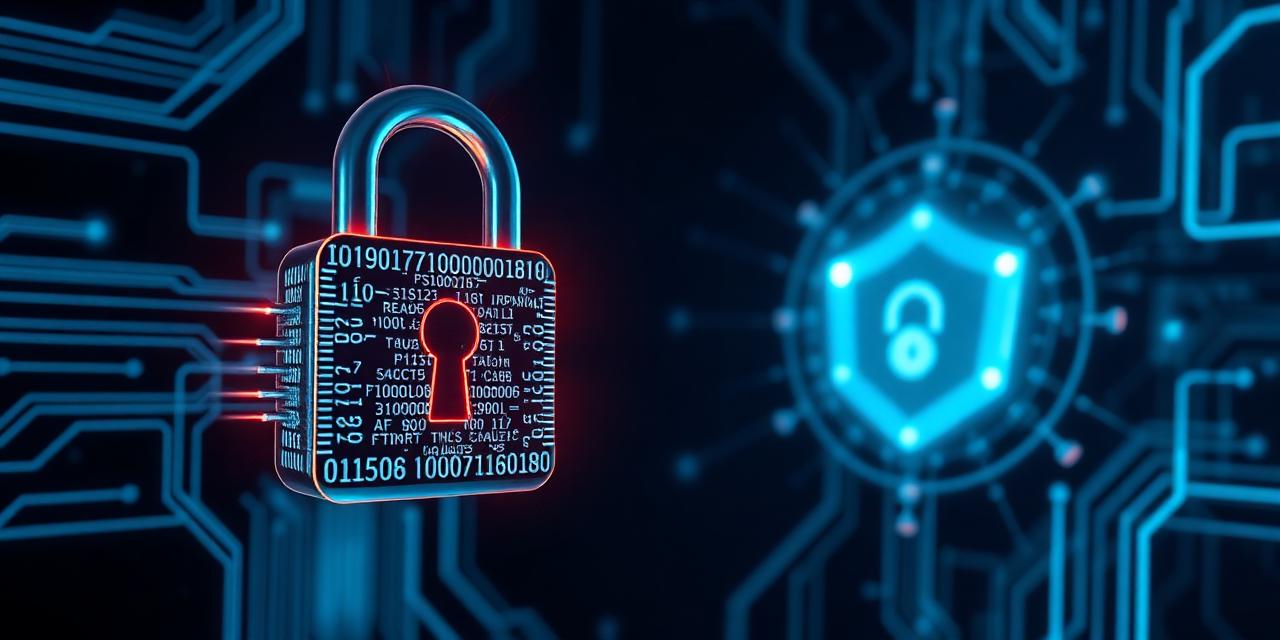 Cybersecurity digital padlock and protective shield